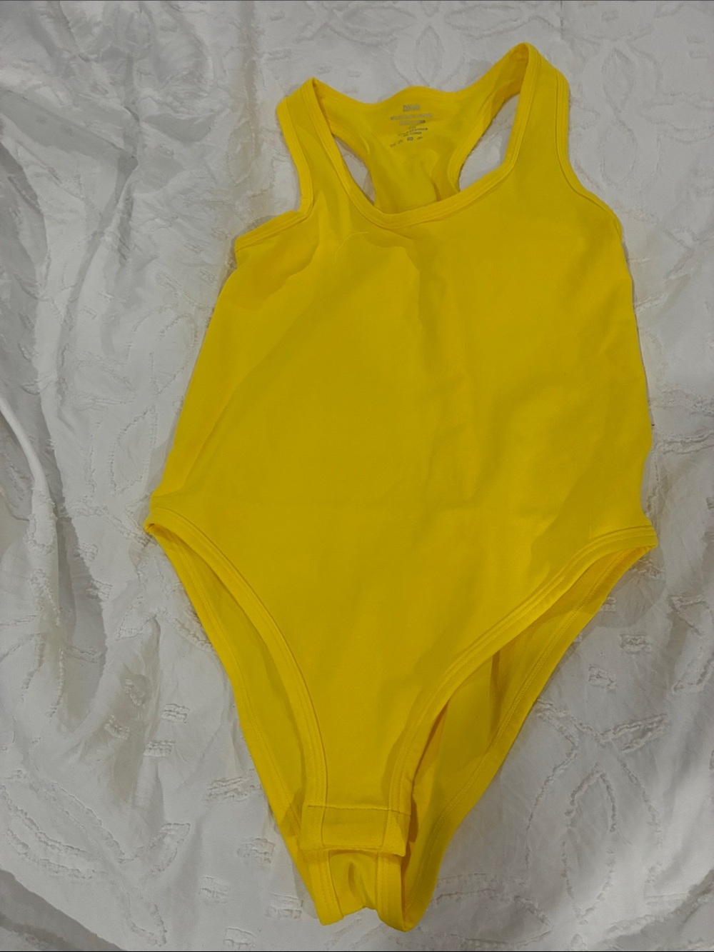 Zenana Outfitters Bright Yellow Racerback Bodysuit